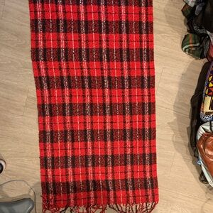Red and Black Plaid Scarf-Dillards